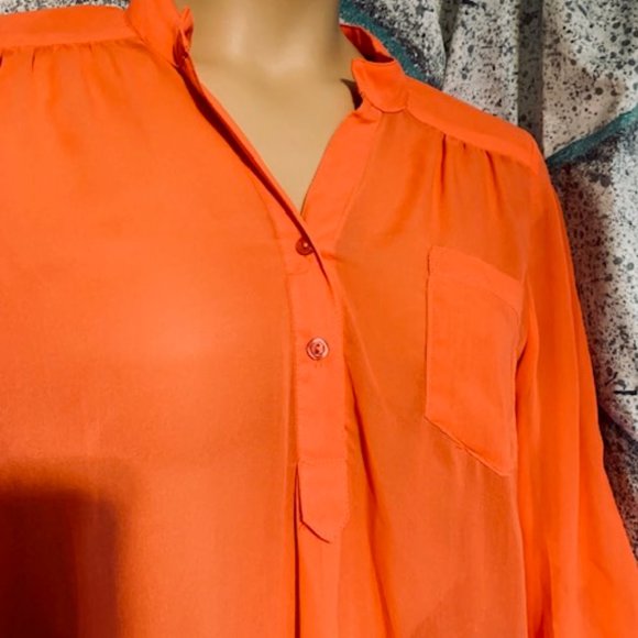 Worthington Tops - WISHFULL PARK SHEER  ladies top 1/4 button…